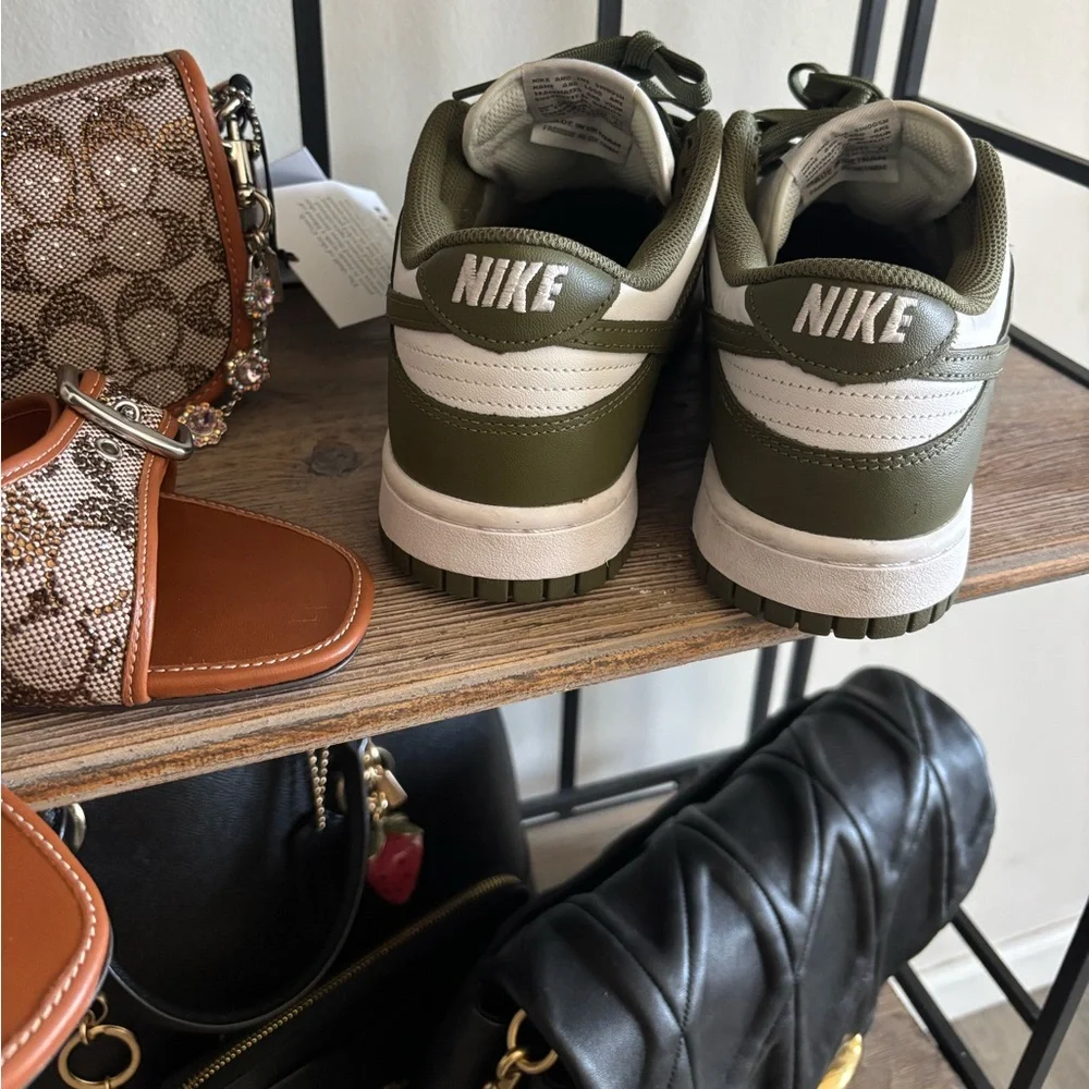 Nike Dunk Low Olive Green & White Sneakers – Women’s Size 10 (Preloved) 💚🤍 - Picture 9 of 11